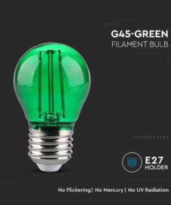 LED Λάμπα – 2W Filament E27 G45 Green V-TAC – 217411