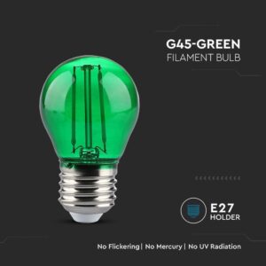 LED Λάμπα – 2W Filament E27 G45 Green V-TAC – 217411