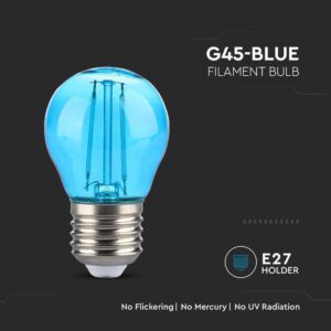 LED Λάμπα – 2W Filament E27 G45 Blue V-TAC – 217412