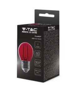 LED Λάμπα – 2W Filament E27 G45 Κόκκινο V-TAC – 217413