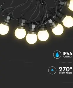 Αδιάβροχο φωτιστικό γιρλάντα 10m με 20 λάμπες Θερμό λευκό 3000Κ V-TAC – 217439