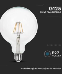 LED Λάμπα 12W Filament E27 G125 Clear Cover 4000K V-TAC – 217454