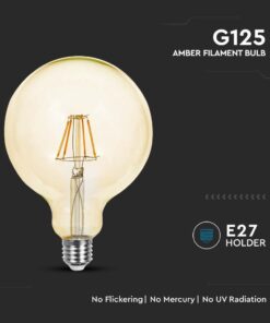 LED Λάμπα 12W Filament E27 G125 Clear Cover 2200K V-TAC – 217456
