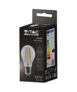 LED Λάμπα E27 12W Filament V-TAC 1521lm Θερμό 2700K – 217458