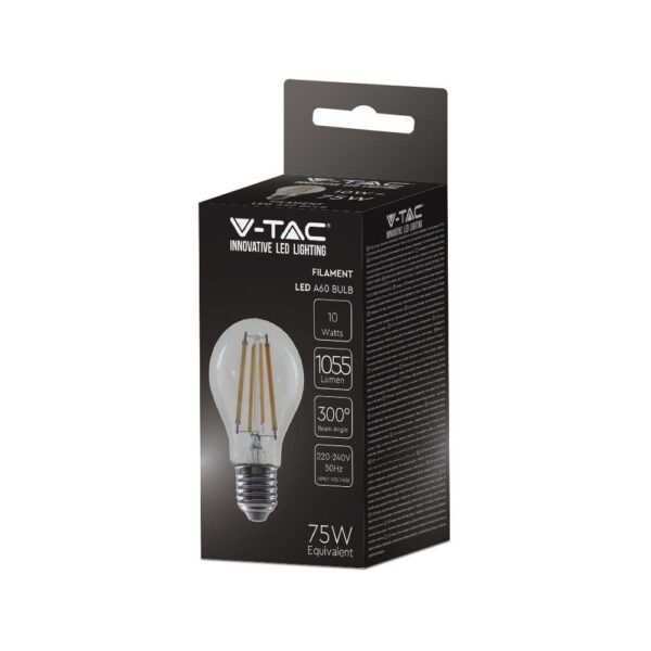 LED Λάμπα E27 A60 12W Filament V-TAC Φυσικό 4000K – 217459