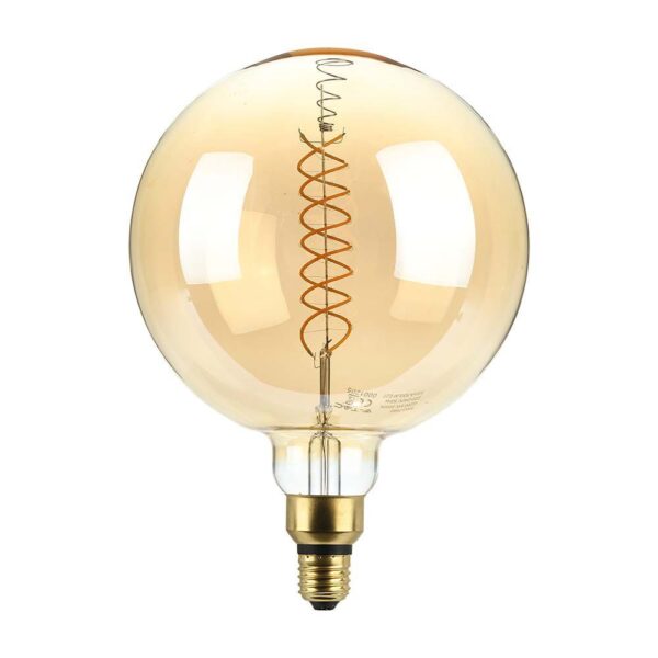 LED Λάμπα E27 G200 28cm 8W Dimmable Filament Amber V-TAC 300° 500lm Θερμό Λευκό 1800Κ – 217462