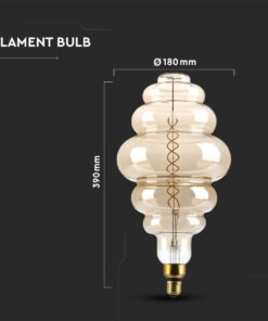 LED Λάμπα E27 S200 39cm 8W Dimmable Filament Smoky V-TAC 300° 500lm Θερμό 1800Κ – 217465