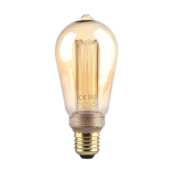 LED Λάμπα - 4W Filament E27 ST64 Amber Art 2200K V-TAC - 217474