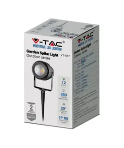 Φωτιστικό Κήπου Καρφί LED 12W Μαύρο V-TAC Αδιάβροχο IP65 Φυσικό 4000K – 217545