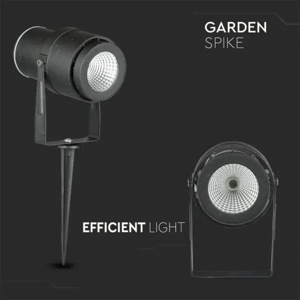Φωτιστικό Κήπου Καρφί LED 12W Μαύρο V-TAC Αδιάβροχο IP65 Φυσικό 4000K – 217545
