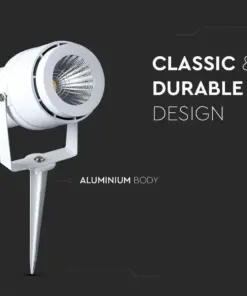 Φωτιστικό Κήπου Καρφί LED 12W Λευκό V-TAC Αδιάβροχο IP65 Θερμό 3000K – 217547