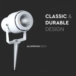 Φωτιστικό Κήπου Καρφί LED 12W Λευκό V-TAC Αδιάβροχο IP65 Θερμό 3000K – 217547