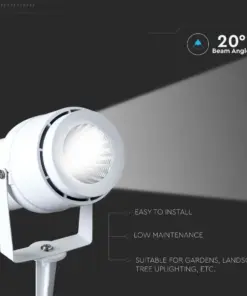 Φωτιστικό Κήπου Καρφί LED 12W Λευκό V-TAC Αδιάβροχο IP65 Θερμό 3000K – 217547