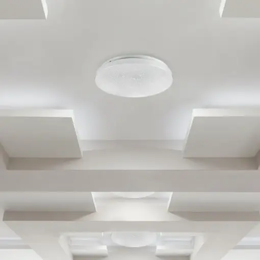 LED πλαφονιέρα 12W στρογγυλή, 3 σε 1 φωτισμός (Ψυχρό, Φυσικό & Θερμό λευκό), σε Λευκό σώμα και έναστρο κάλυμμα V-TAC – 217602