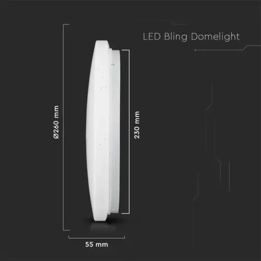 LED πλαφονιέρα 12W στρογγυλή, 3 σε 1 φωτισμός (Ψυχρό, Φυσικό & Θερμό λευκό), σε Λευκό σώμα και έναστρο κάλυμμα V-TAC – 217602