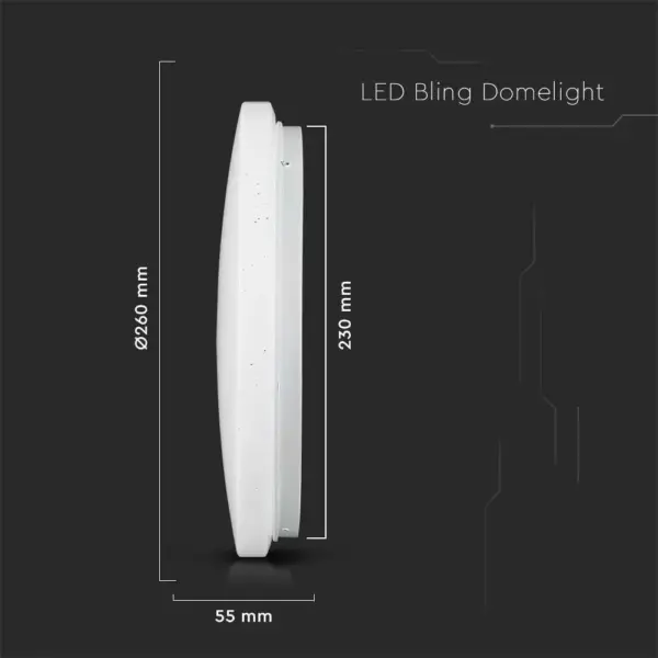 LED πλαφονιέρα 12W στρογγυλή, 3 σε 1 φωτισμός (Ψυχρό, Φυσικό & Θερμό λευκό), σε Λευκό σώμα και έναστρο κάλυμμα V-TAC – 217602