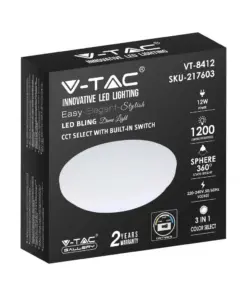 LED πλαφονιέρα 12W στρογγυλή, 3 σε 1 φωτισμός (Ψυχρό, Φυσικό & Θερμό λευκό), σε Λευκό σώμα V-TAC – 217603