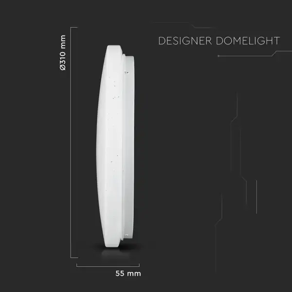 LED πλαφονιέρα 18W στρογγυλή, 3 σε 1 φωτισμός (Ψυχρό, Φυσικό & Θερμό λευκό), σε Λευκό σώμα και έναστρο κάλυμμα V-TAC – 217604