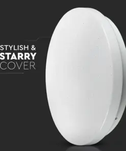 LED πλαφονιέρα 18W στρογγυλή, 3 σε 1 φωτισμός (Ψυχρό, Φυσικό & Θερμό λευκό), σε Λευκό σώμα και έναστρο κάλυμμα V-TAC – 217604