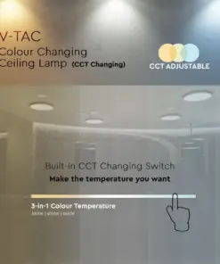LED Πλαφονιέρα 24W Στρογγυλή 3 σε 1 Φωτισμός CCT Λευκό Σώμα V-TAC – 217607