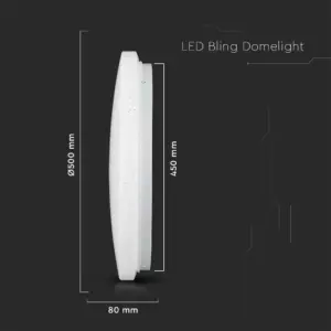 LED Πλαφονιέρα 36W Στρογγυλή CCT σε Λευκό Σώμα και Έναστρο Κάλυμμα V-TAC – 217608