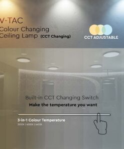 LED πλαφονιέρα 36W στρογγυλή, CCT 3IN1 Φωτισμός Λευκό σώμα V-TAC – 217609