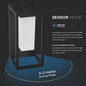 Ηλιακό Φωτιστικό Tοίχου V-TAC PRO Samsung Chip με Αισθητήρα IP65 Γκρι Θερμό 3000K – 21784