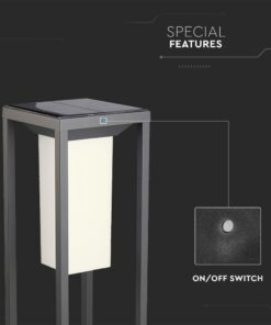 Ηλιακό Φωτιστικό Δαπέδου Κήπου V-TAC PRO Samsung Chip με Αισθητήρα Kίνησης IP65 Γκρι – 21785