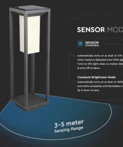 Ηλιακό Φωτιστικό Δαπέδου Κήπου V-TAC PRO Samsung Chip με Αισθητήρα Kίνησης IP65 Γκρι – 21785