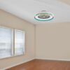 Ανεμιστήρας οροφής LED 45W 3 σε 1 λευκό σώμα-μπλε δαχτυλίδι 7 πτερυγίων με ρύθμιση μέσω RF control V-TAC – 217934