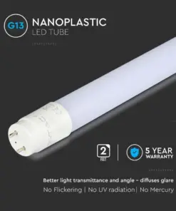 LED Λάμπα T8 G13 60cm 7.5W V-TAC Samsung Chip Rotable 850lm 160° Φυσικό 4000K – 21686