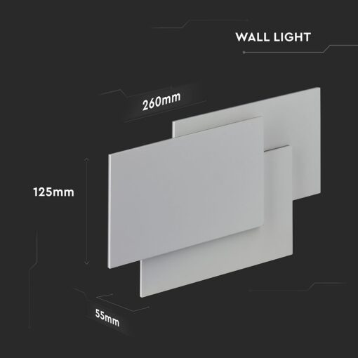 LED Απλίκα 3 Επιπέδων Αρχιτεκτονικού Φωτισμού Λευκό Σώμα 11W Θερμό 3000K V-TAC – 218202