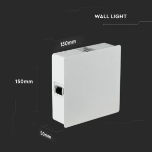 LED απλίκα 4W τετράγωνη 3000K θερμό λευκό με λευκό σώμα IP65 V-TAC – 218209