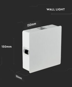LED απλίκα 4W τετράγωνη 4000K φυσικό λευκό με λευκό σώμα IP65 V-TAC – 218210