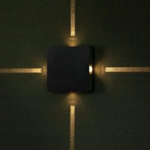 LED απλίκα 4W τετράγωνη αρχιτεκτονικού φωτισμού 3000K θερμό λευκό μαύρο σώμα V-TAC – 218211