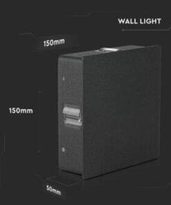 LED απλίκα 4W τετράγωνη αρχιτεκτονικού φωτισμού 3000K θερμό λευκό μαύρο σώμα V-TAC – 218211