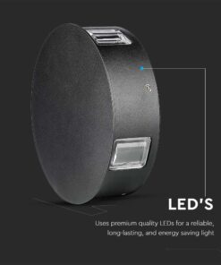 Φωτιστικό Τοίχου Αρχιτεκτονικού Φωτισμού 4W LED Μαύρο 3000K IP65 V-TAC – 218215