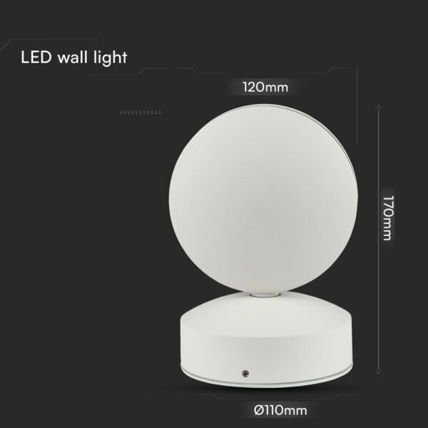 Φωτιστικό Τοίχου Αρχιτεκτονικό με Δέσμη 7W LED Λευκό σώμα 3000K IP65 V-TAC – 218217