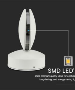 Φωτιστικό Τοίχου Αρχιτεκτονικό με Δέσμη 7W LED Λευκό σώμα 3000K IP65 V-TAC – 218217