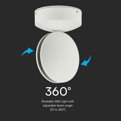 Φωτιστικό Τοίχου Αρχιτεκτονικό με Δέσμη 7W LED Λευκό σώμα 3000K IP65 V-TAC – 218217