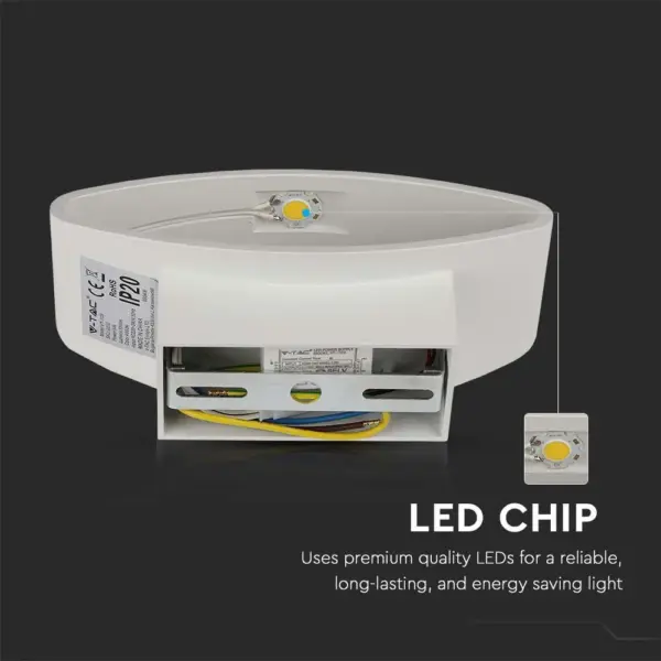 LED Απλίκα 5W Up-Down Αρχιτεκτονικού Φωτισμού Λευκό Σώμα 4000K Φυσικό  V-TAC – 218232