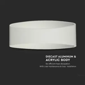 LED Απλίκα 5W Up-Down Αρχιτεκτονικού Φωτισμού Λευκό Σώμα 4000K Φυσικό  V-TAC – 218232