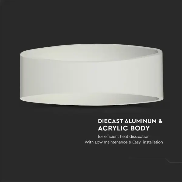 LED Απλίκα 5W Up-Down Αρχιτεκτονικού Φωτισμού Λευκό Σώμα 4000K Φυσικό  V-TAC – 218232