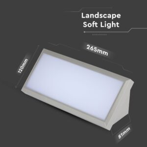 LED Φωτιστικό Απλίκα Γωνία 12W V-TAC Γκρι IP65 Θερμό 3000Κ – 218233