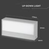 LED Φωτιστικό Απλίκα Up-Down 9W V-TAC Γκρι IP65 Θερμό 3000Κ – 218239