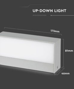 LED Φωτιστικό Απλίκα Up-Down 9W V-TAC Γκρι IP65 Θερμό 3000Κ – 218239