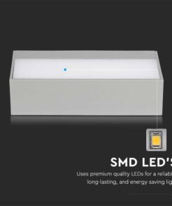 LED Φωτιστικό Απλίκα Up-Down 9W V-TAC Γκρι IP65 Θερμό 3000Κ – 218239