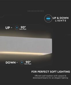 LED Φωτιστικό Απλίκα Up-Down 9W V-TAC Γκρι IP65 Θερμό 3000Κ – 218239