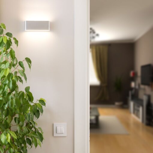 LED Φωτιστικό Απλίκα Up-Down 12W V-TAC Γκρι Αδιάβροχο IP65 Θερμό 3000Κ – 218242