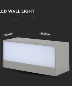 LED Φωτιστικό Απλίκα Up-Down 12W V-TAC Γκρι Αδιάβροχο IP65 Θερμό 3000Κ – 218242